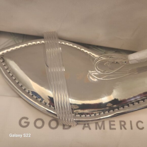 NIB Good American Cinder-F*cking Rella Wedge Silver. Size: various - Picture 3 of 8